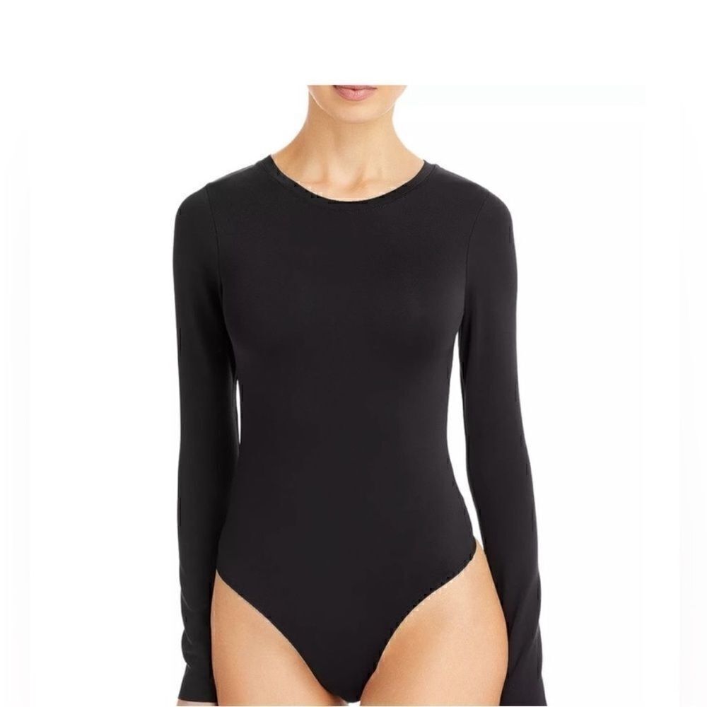 Good American NWT Scuba Crewneck Bodysuit in black size Medium